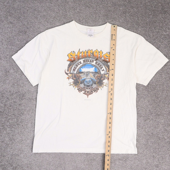 2010 Sturgis Bikercore Motorcycle Rally USA Large White Short Sleeve T-Shirt - Picture 2 of 9